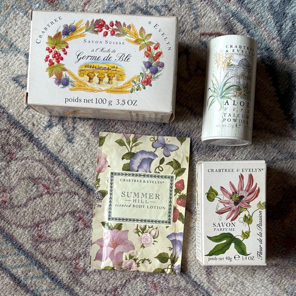 Crabtree & Evelyn discontinued vintage Body Set floral aloe vera wheat germ
